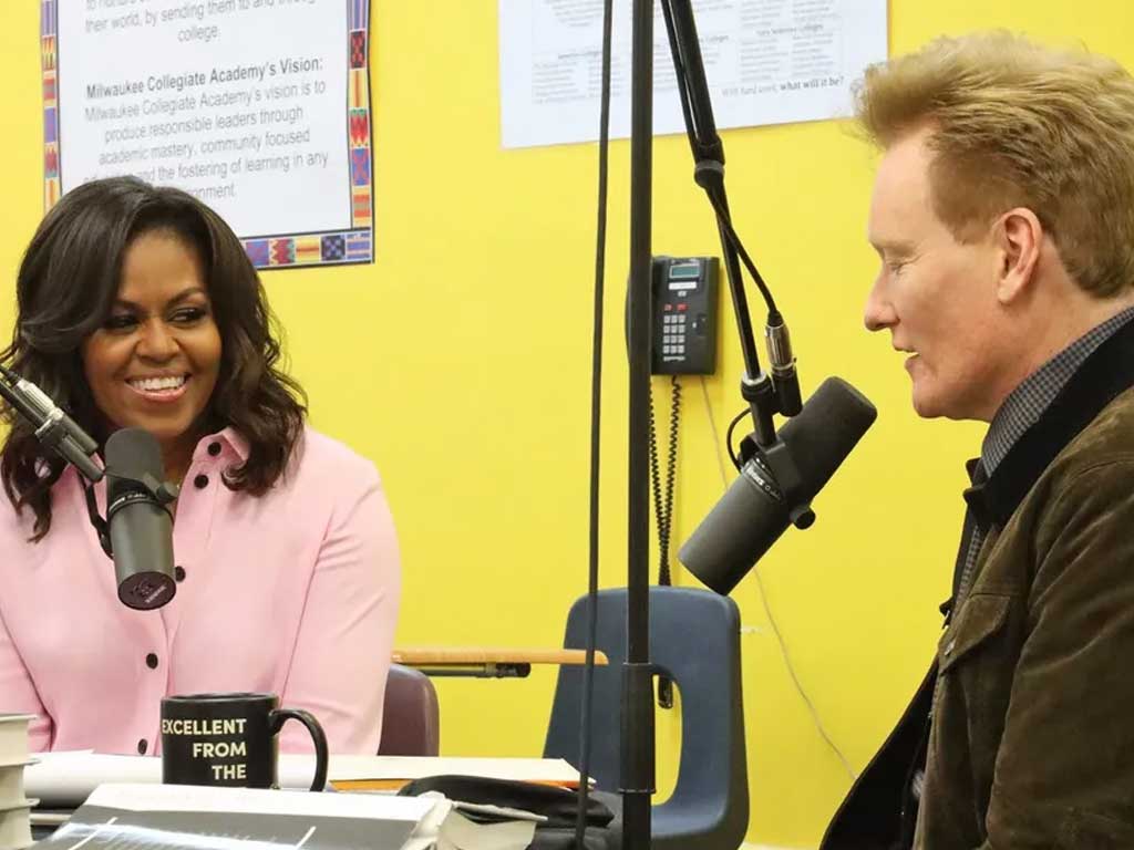 Подкаст с Мишель Обамой: откровения Конана О’Брайена о личной жизни